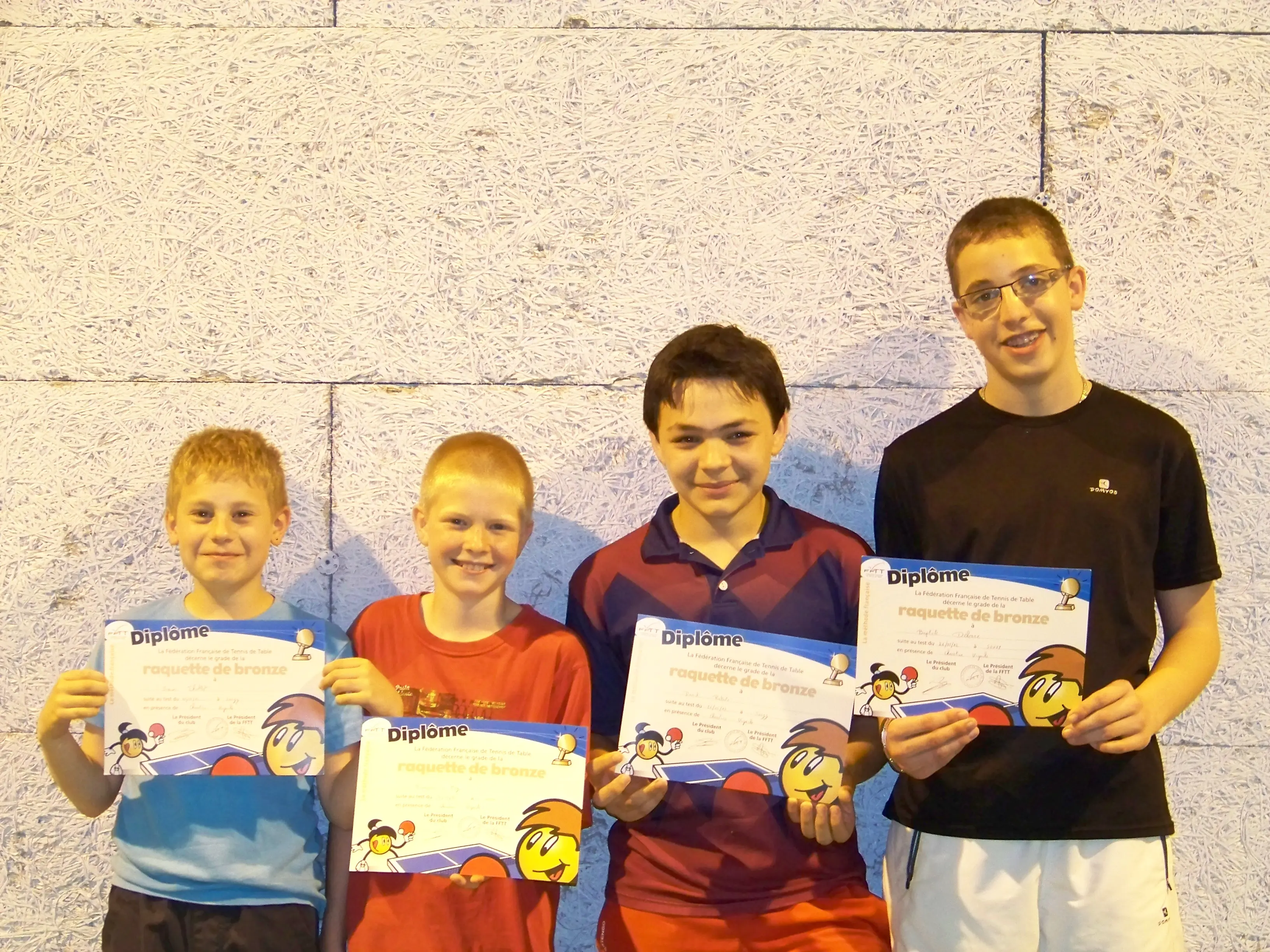 Diplôme Raquette de Bronze 2012