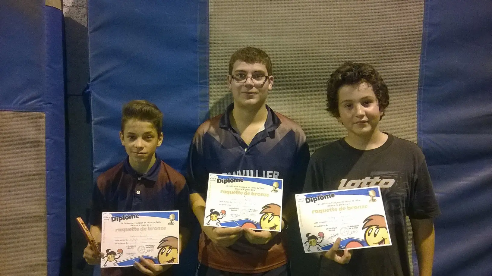 Diplôme Raquette de Bronze 2016